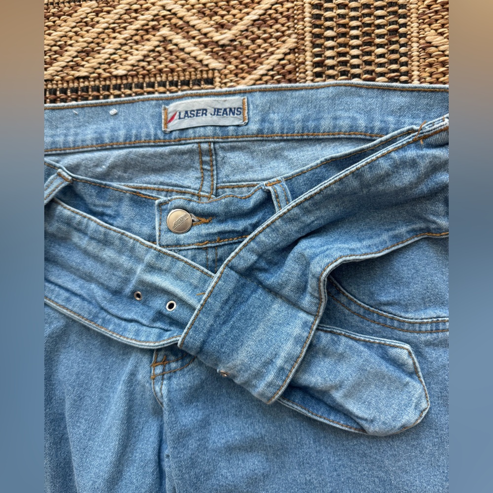 Vintage Laser Y2K Ultra Low Rise Bootcut Jeans Size Medium - Picture 4 of 6